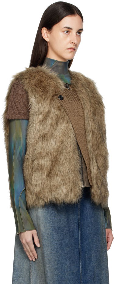 Telovnik Andersson Bell Andersson Bell Reversible Faux-Leather & Faux-Fur Vest Rjava | awa722u, 4