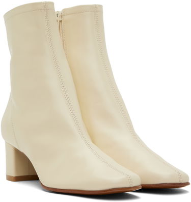 Superge in čevlji BY FAR BY FAR Sofia Leather Block Heel Ankle Boots Bež | 16603-05-SWHTL, 3