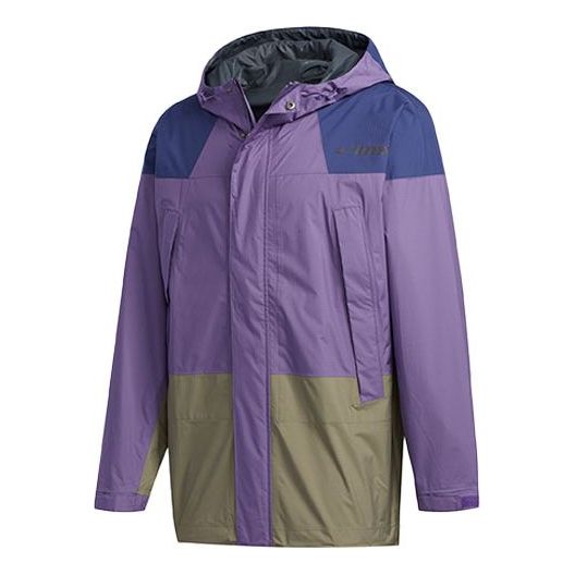 Parka adidas Performance Terrex Xplr Rain 2.5-Layer Colorblock Hooded Outdoor Jacket Lila | FN0832
