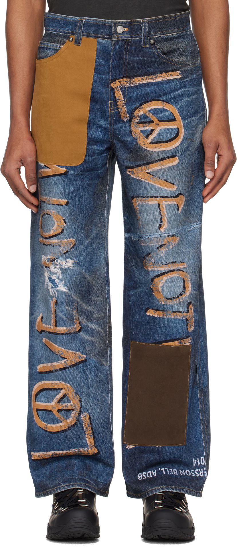 Kavbojke Andersson Bell Andersson Bell 'Love' Printed Patchwork Jeans Modra | apa790u
