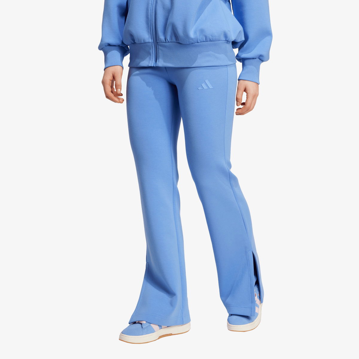 Hlače adidas Performance ALL SZN Soft Lux Flared Pants Modra | JV9881, 1
