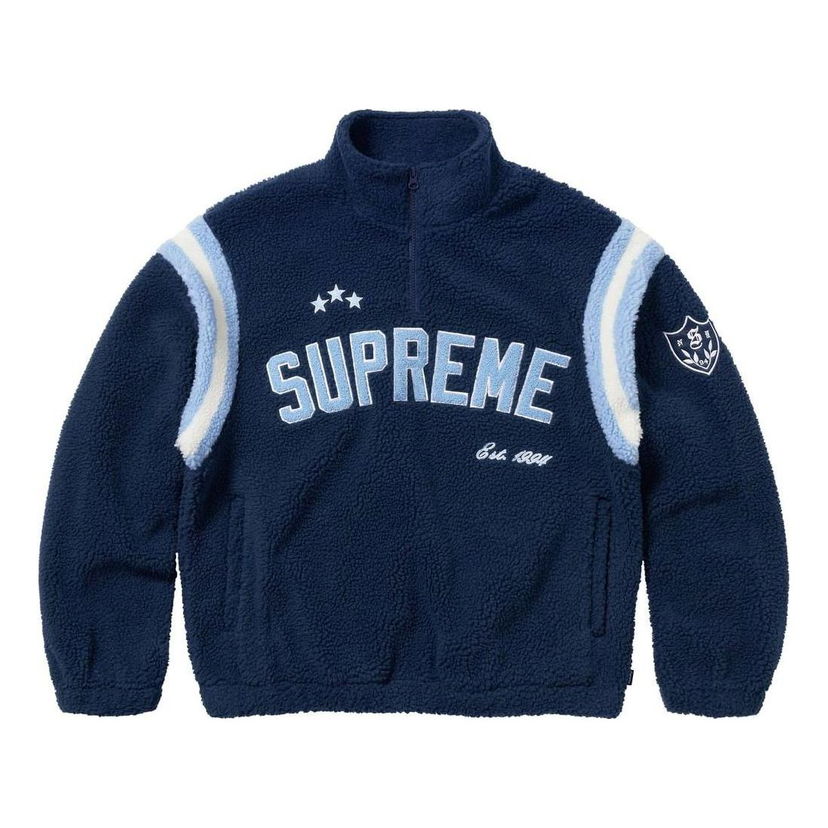Pleteni pulover Supreme ARC Half Zip Fleece Pullover Modra | SUP-FW23-016