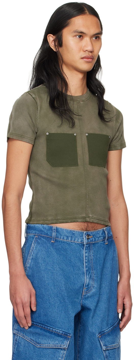 Majica Dion Lee Sprayed Shrunken Rivet T-Shirt Zelena | C3168PS24, 1