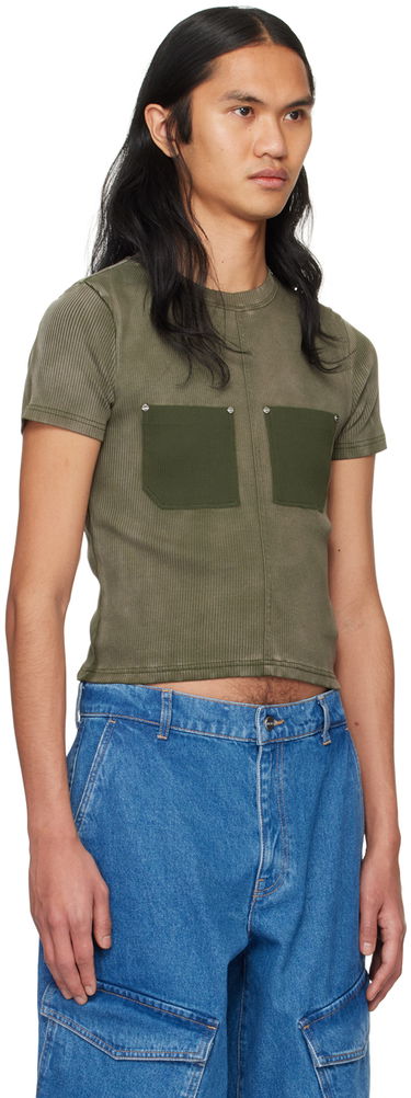 Majica Dion Lee Sprayed Shrunken Rivet T-Shirt Zelena | C3168PS24, 1