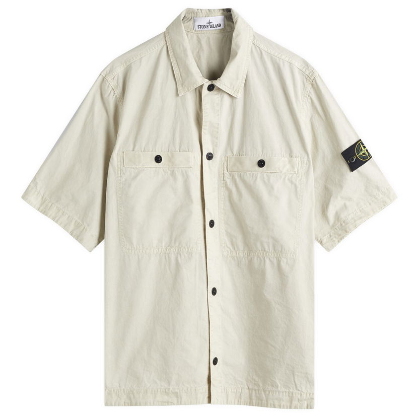 Srajce Stone Island Old Effect Short Sleeve Overshirt, Size Large Bež | K1S151200029-V0195