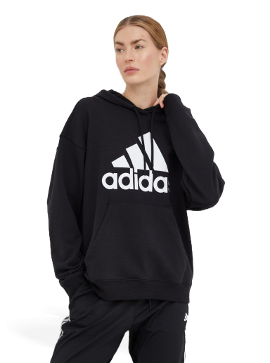 Pulover adidas Originals Big Logo Oversized French Terry Hoodie Črna | HR4934