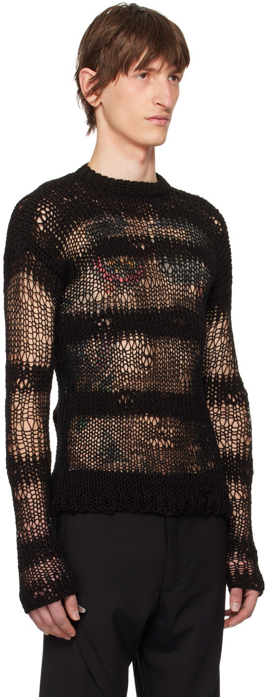 Pleteni pulover HELIOT EMIL Open Knit Sweater Črna | HE_M_07_039_BLK01, 1