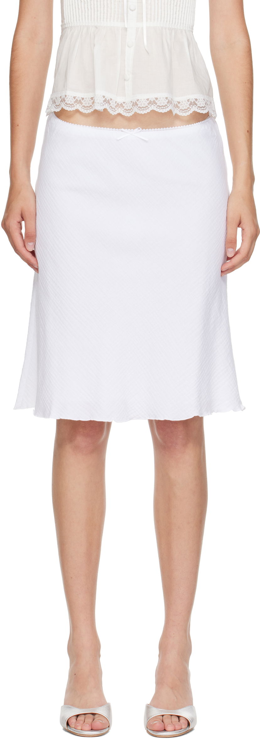 Krila GUIZIO Guizio Paloma Midi Skirt Bela | P25338W157