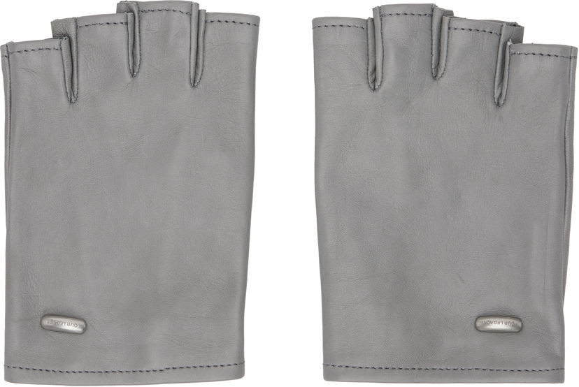 Rokavice OUR LEGACY Our Legacy Biker Leather Fingerless Gloves Siva | A2258BPL