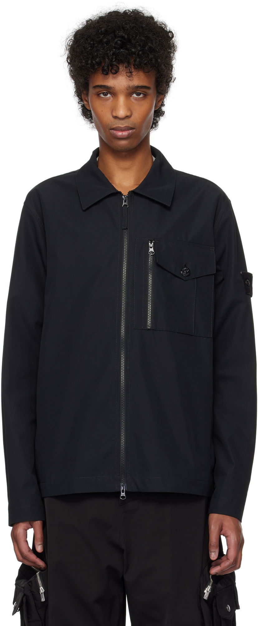 Srajce Stone Island Stone Island Weatherproof Cotton Canvas Overshirt Črna | K1S15 1200007 S00F1