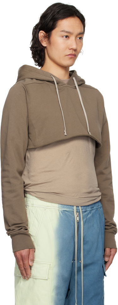 Pulover Rick Owens Rick Owens DRKSHDW Hollywood Cropped Hoodie Bež | DU01E3257 FP, 4