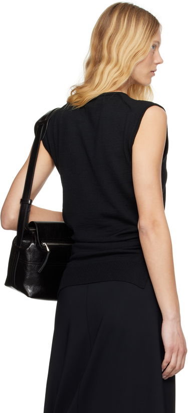 Pleteni pulover LEMAIRE Lemaire Trompe L'oeil Sleeveless Tie-Waist Sweater Črna | TO1323 LK087, 2