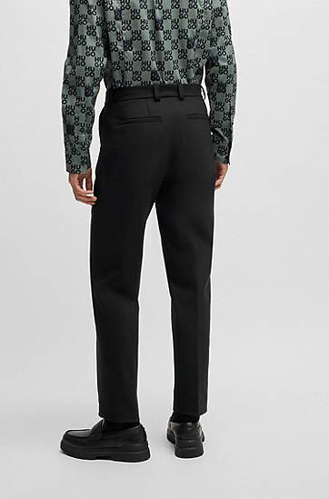 Hlače BOSS Modern-Fit Performance-Stretch Twill Trousers Črna | 50531277, 1