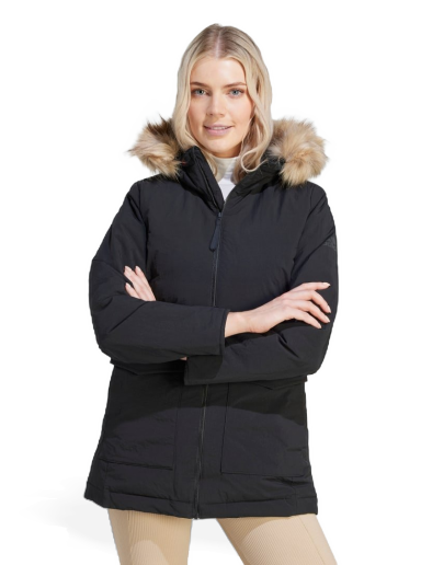 Parka adidas Originals Hooded Fur Črna | IJ8260