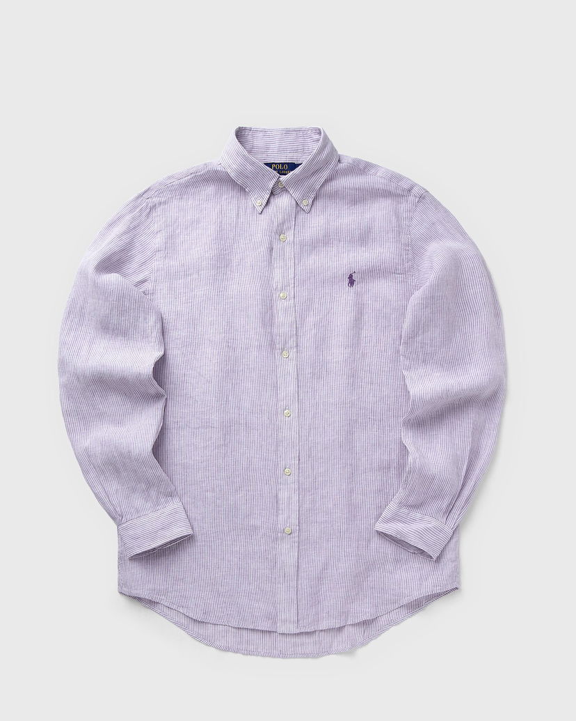 Srajce Polo by Ralph Lauren Long Sleeve Striped Linen Button-Down Sport Shirt Lila | 710968973006
