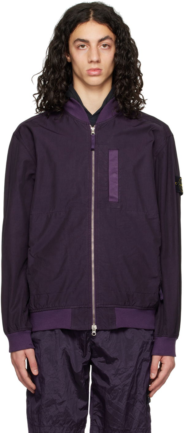 Bomber jakna Stone Island Garment-Dyed Bomber Jacket Lila | 781542629, 0