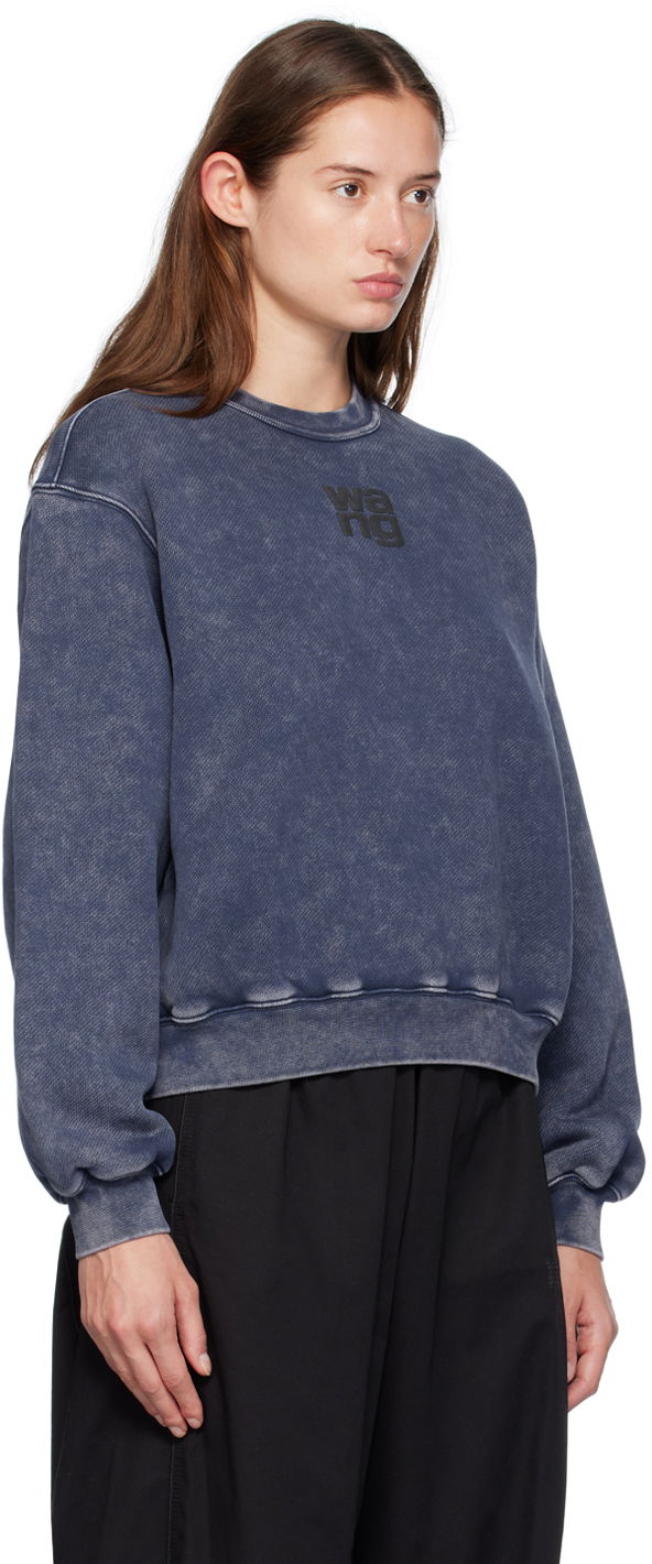 Pulover Alexander Wang Alexander Wang.t Puff Logo Sweatshirt Modra | 4CC3241518, 1