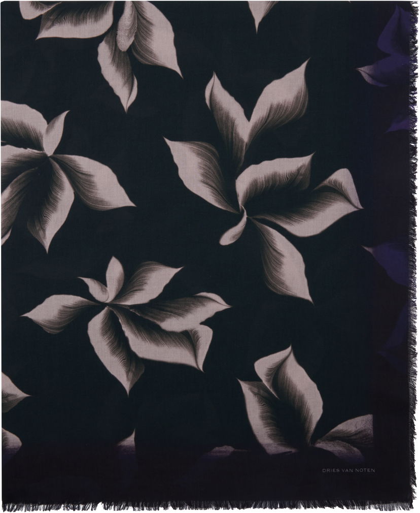 Šala Dries Van Noten Dries Van Noten Printed Cotton Scarf Lila | 251-021302-1009