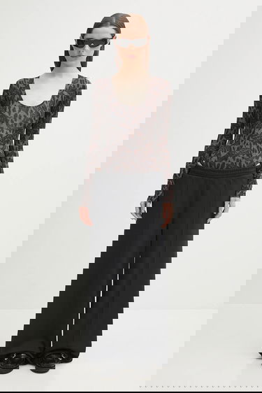 Bodi Fiorucci Fiorucci Banimalier Print Scoop Neck Bodysuit Rjava | W02FPTBO225LY01BR01, 5