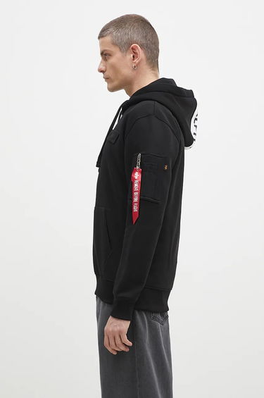 Pulover Alpha Industries Hoodie With Print Črna | 178314.95, 1
