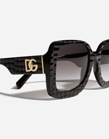 Sončna očala Dolce & Gabbana Oversized Square Crossed Textured Gradient Sunglasses Črna | VG4513VP88G9V000, 3