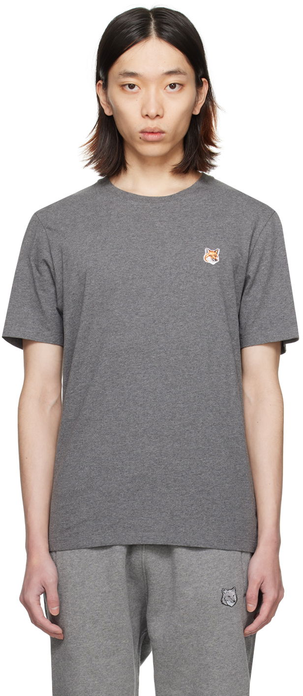 Majica MAISON KITSUNÉ Fox Head T-Shirt Siva | LM00104KJ0008H170