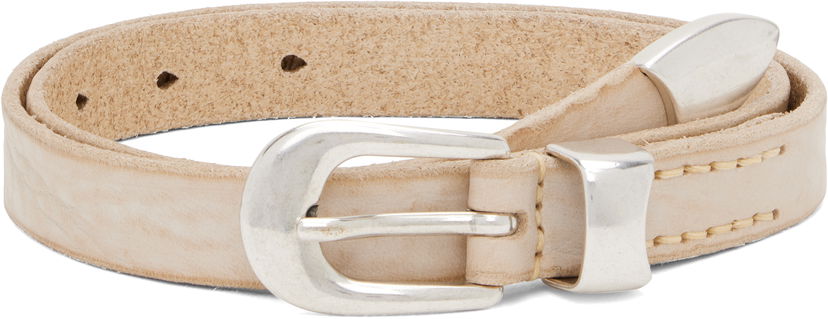 Pasovi OUR LEGACY Textured Leather Buckle Belt Bež | A4258CCW