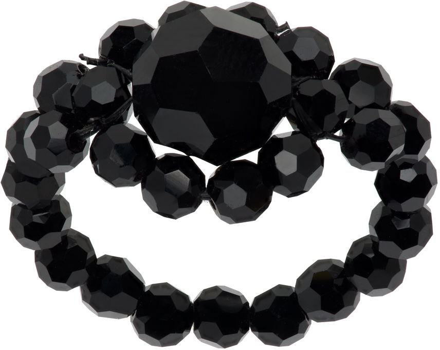 Prstan Simone Rocha Simone Rocha Daisy Solo Ring Črna | RING9 0903, 0