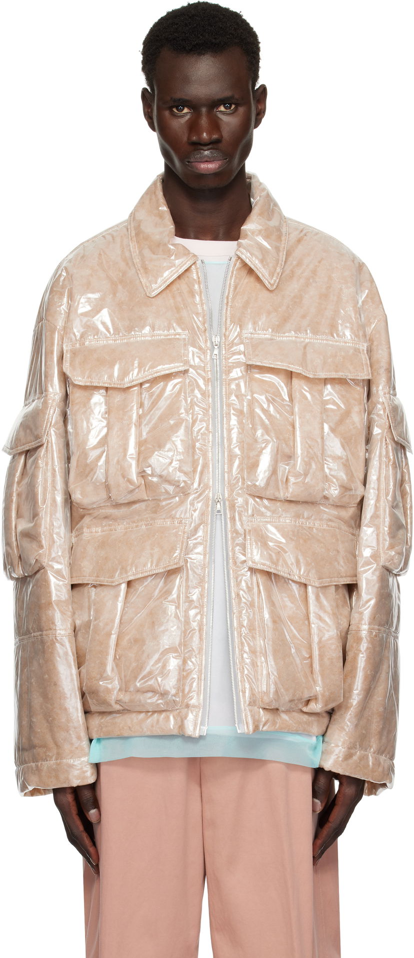 Bomber jakna Dries Van Noten Dries Van Noten Puffed Nylon Jacket Bež | 251-020526-1257