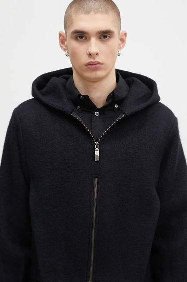 Pulover ADER ERROR Oversize Wool Blend Cropped Hoodie Črna | BN01FWJK1301BK, 3