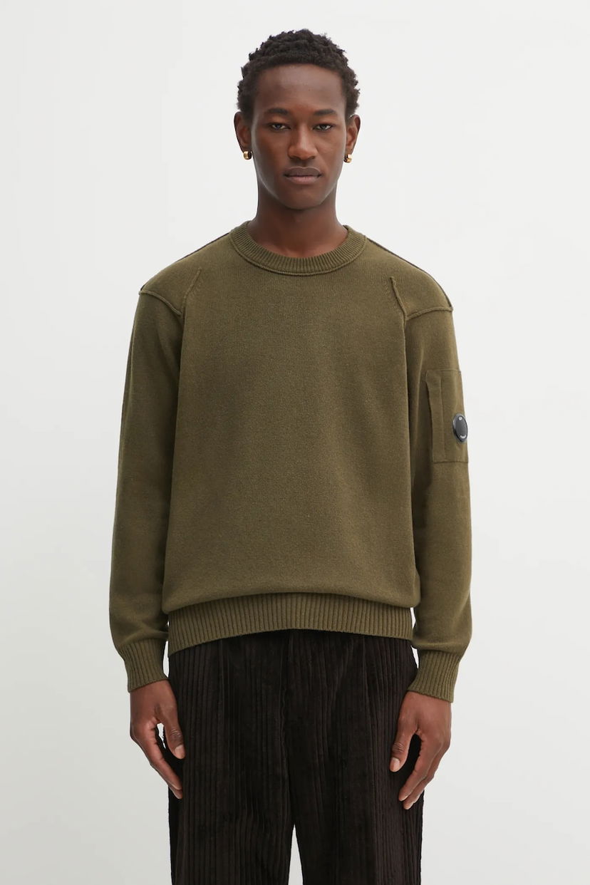 Pleteni pulover C.P. Company C.P. Company Wool Blend Sweater Zelena | RFCMKN707A110149A