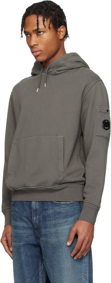 Pulover C.P. Company C.P. Company Diagonal Fleece Resist Dyed Lens Hoodie Siva | 18CMSS099A-110044R, 3