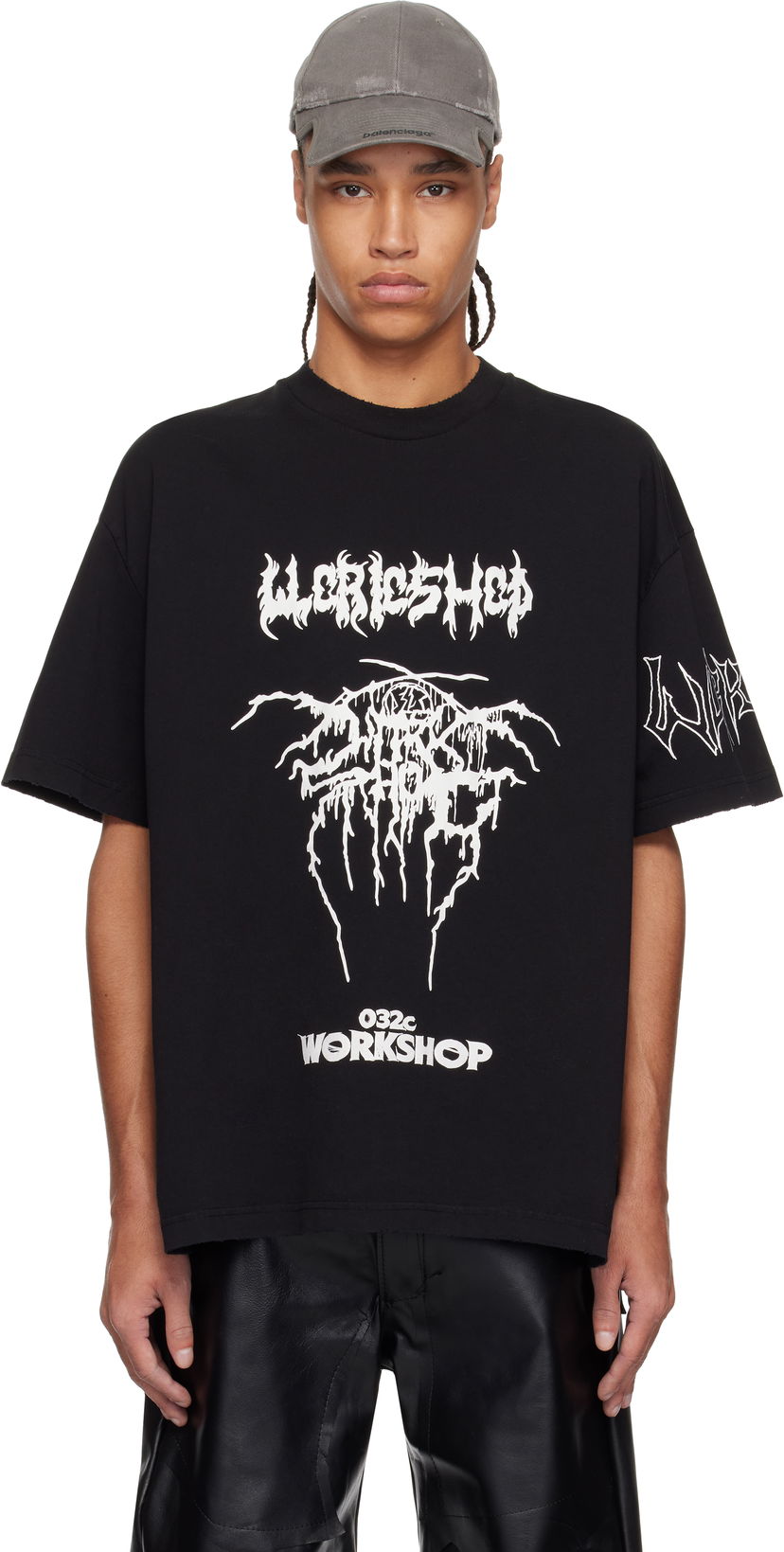 Majica 032C 032c Workshop Armour Graphic T-Shirt Črna | S25-URC-0113-050