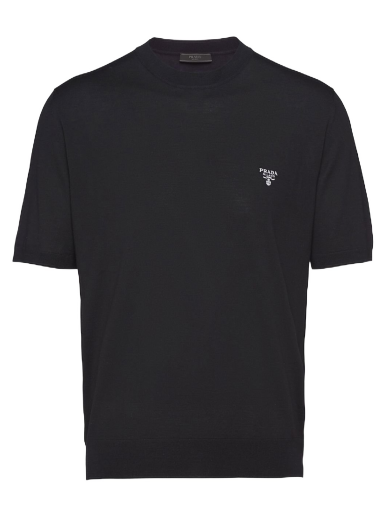 Srajce Prada Embroidered Logo Wool Shirt Črna | UMB266S2121ZLE