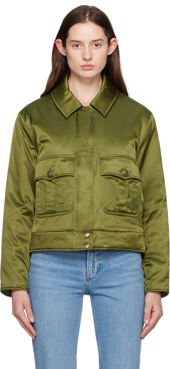 Jakna rag & bone Rag & Bone Women's Satin Bomber Jacket Zelena | WAW23H2009KM09