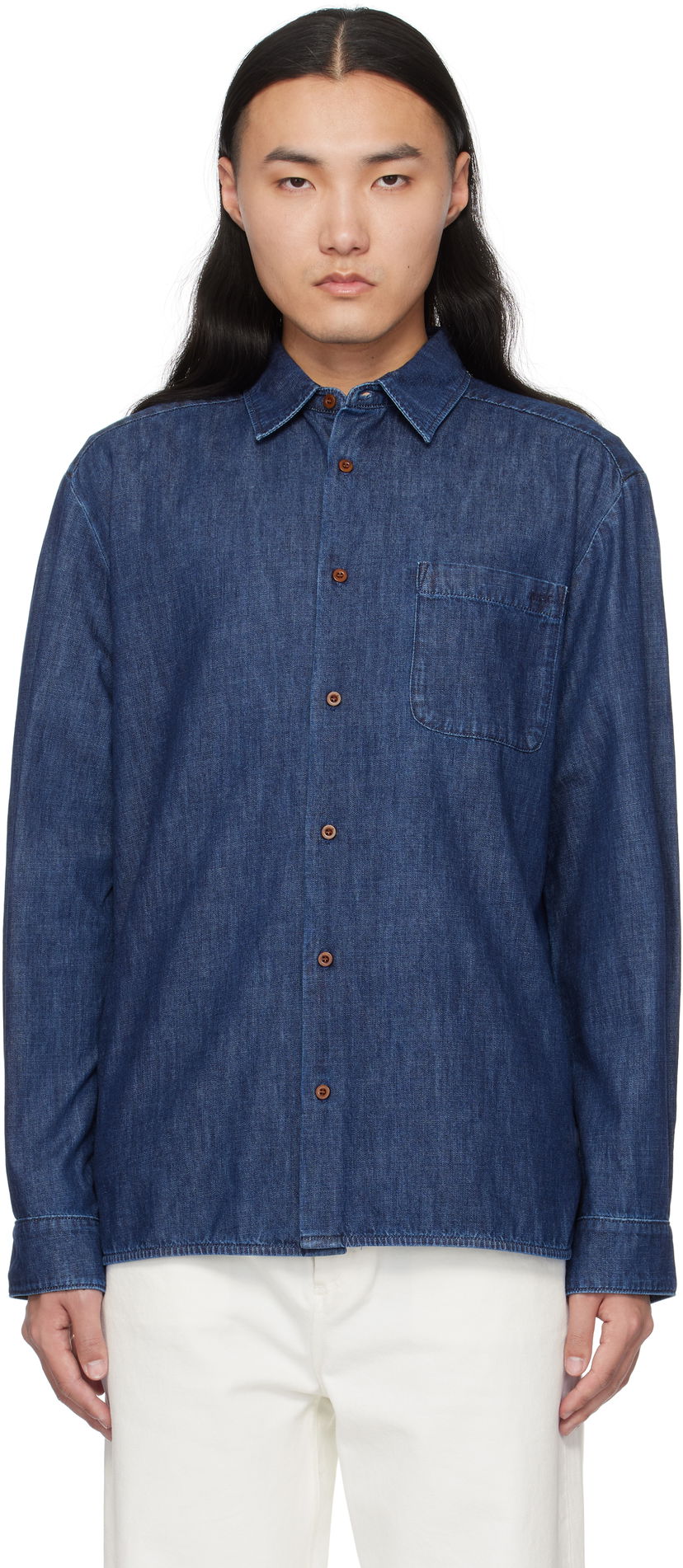 Srajce A.P.C. Denim Shirt Modra | COGXF-H12553