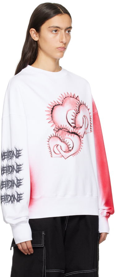 Pleteni pulover We11done Printed Sweatshirt Bela | WD-TS3-23-710-U-WH, 1