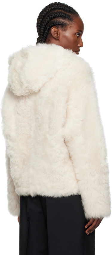 Jakna Yves Salomon Yves Salomon Short Hooded Shearling Jacket Bela | 26W25WYV62461TOSX, 2
