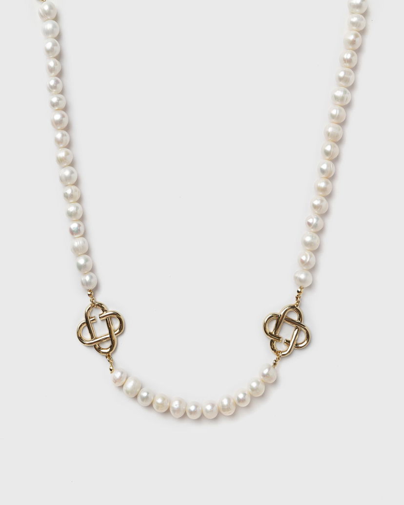 Ogrlica Casablanca Pearl Logo Necklace Bela | APF25-JW-085-01