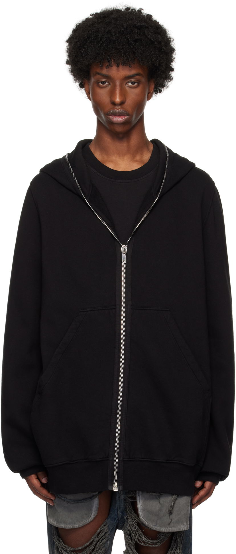 Pulover Rick Owens Jumbo Gimp Hoodie Črna | DU02D2283 F