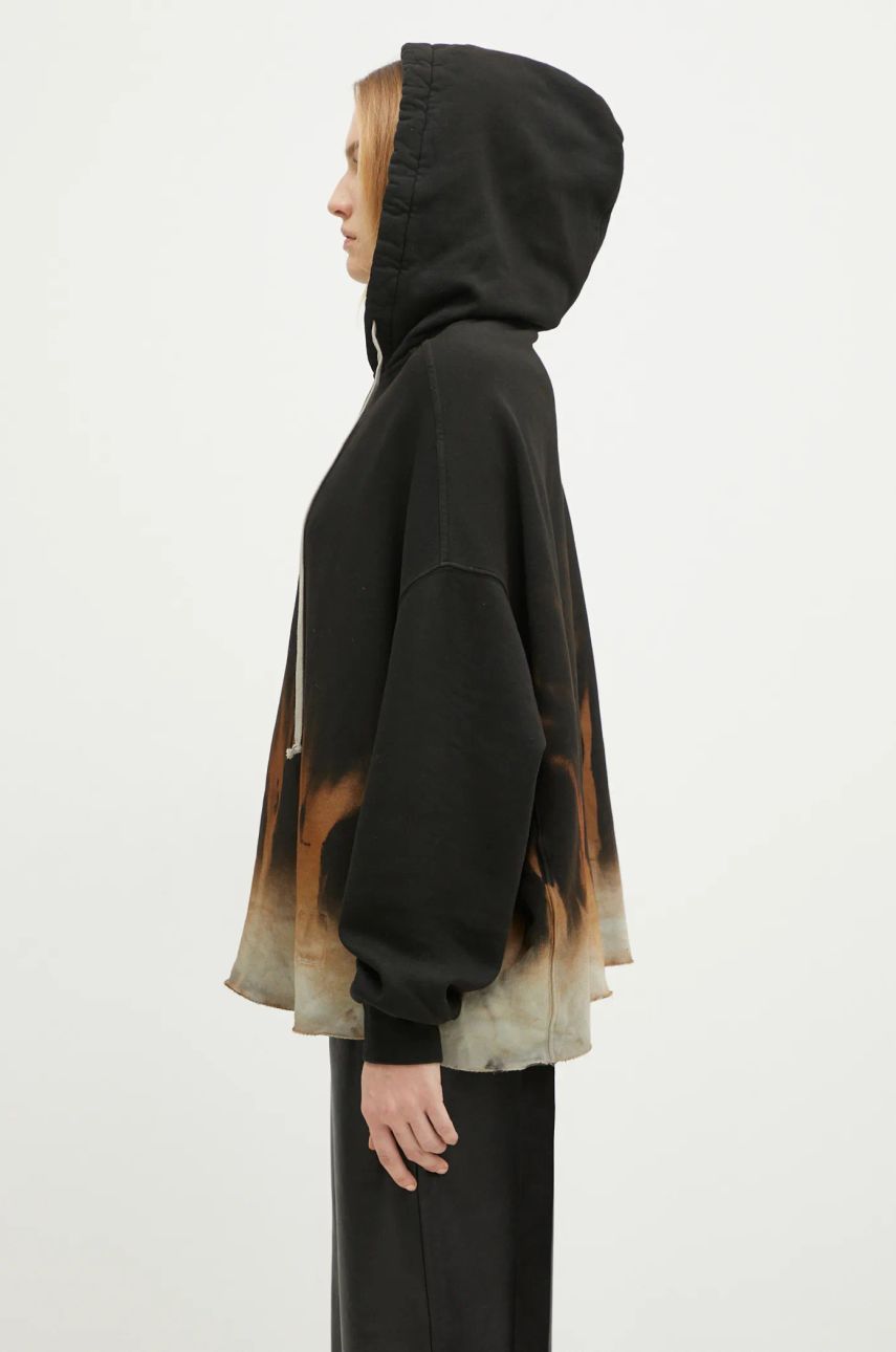 Pulover Rick Owens Crater Patterned Hoodie Črna | DS02D2221.FSUN, 1