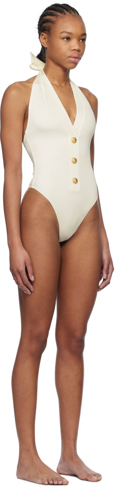 Kopalke Balmain Balmain Buttons One-Piece Swimsuit Črna | BKBUY2250, 4