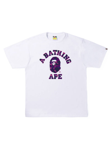 Majica BAPE Color Camo College Tee Bela | 1I30-110-012