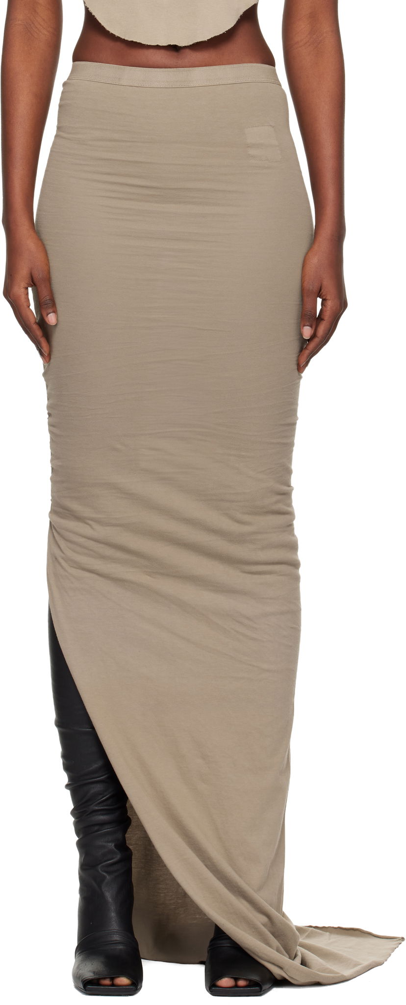 Krila Rick Owens Rick Owens DRKSHDW Concordians Soft Edfu Maxi Skirt Bež | DS02E7337 RN