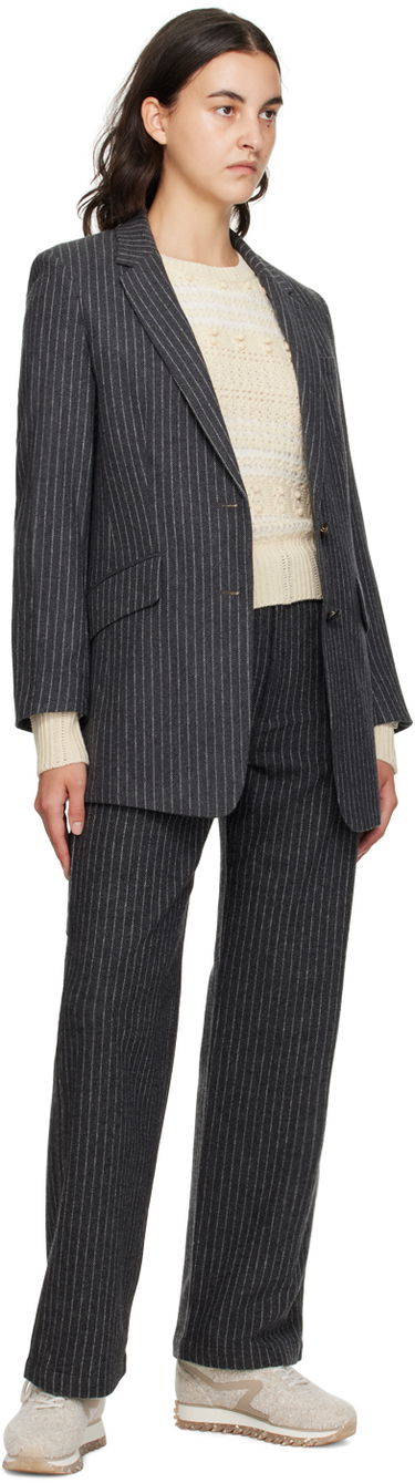 Pleteni pulover rag & bone Striped Crocheted Sweater Bež | WAS23F046LV46, 3
