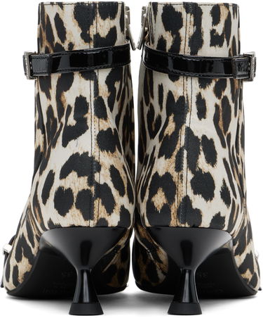 Nega čevljev GANNI GANNI Satin Eyelets Kitten Heel Boots Večbarvna | S2883, 1