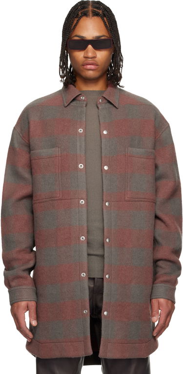 Srajce Rick Owens Concordians Oversized Plaid Flannel Overshirt with Chest Pockets Večbarvna | RU02E1739 WJP, 0