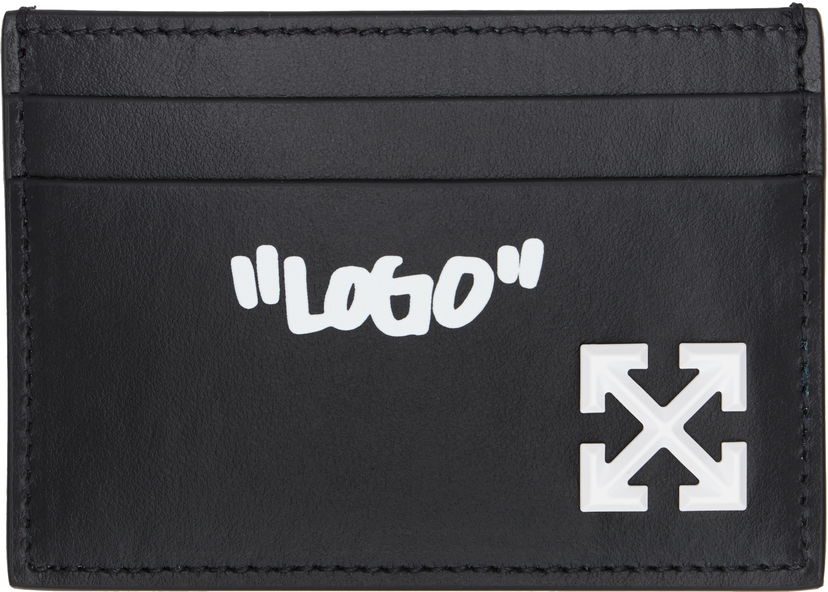 Denarnica Off-White Off-White Jitney Quote Leather Card Holder Črna | OMND09FC99LEA0011001