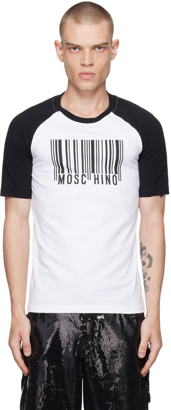 Majica Moschino Black & White Barcode T-Shirt Bela | 242ZZJ070852392001, 0