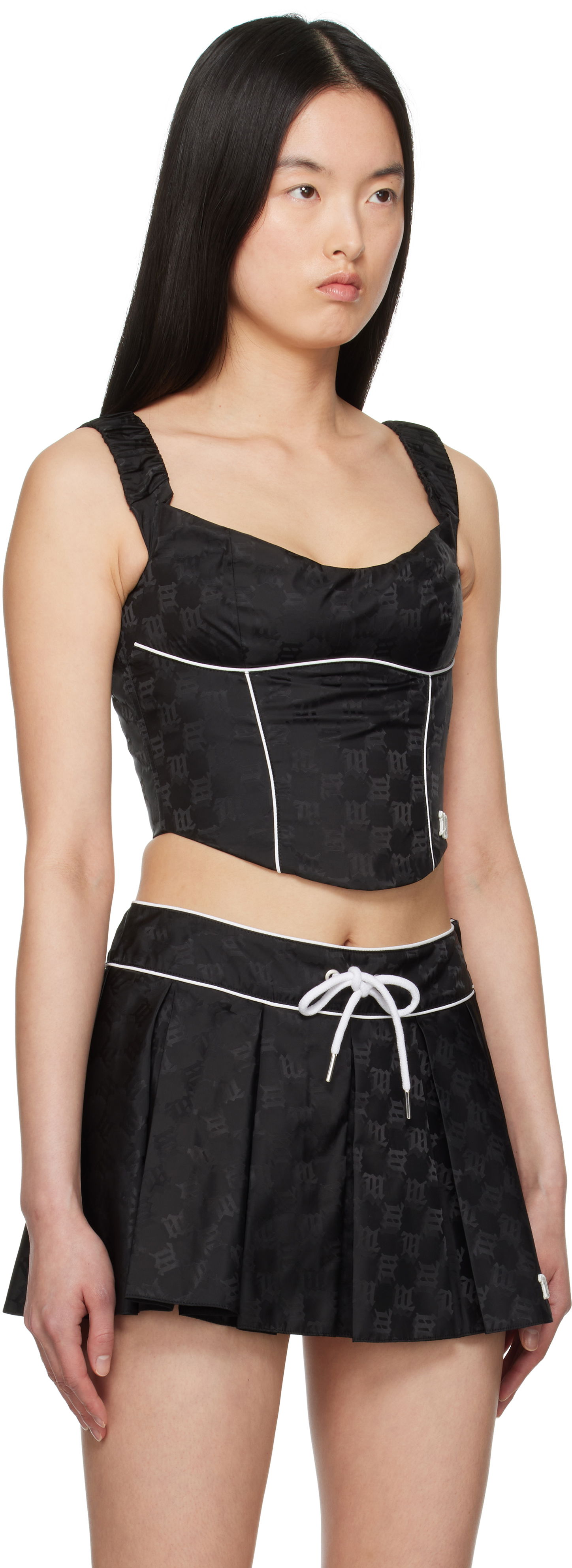 Krila MISBHV MISBHV Monogram Nylon Corset Top Črna | 250W104, 1